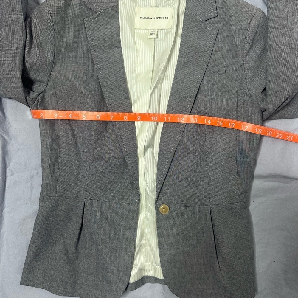 Banana Republic Women's Blue/Gray Blazer - Picture 11 of 14